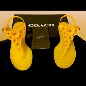 coach yellow sandals